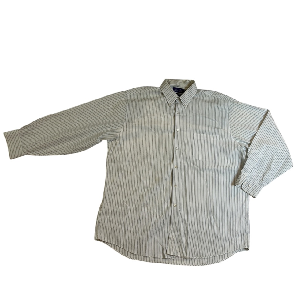Vintage Hunt Club Blue & White Pinstripe Oxford Shirt | Pinpoint Oxford Cotton
